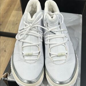 Nike White and Silver High-Top Sneakers